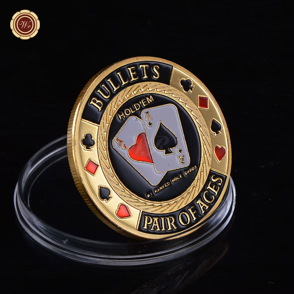 Metal Poker Card Guard Protector Poker Cards Metal Souvenir Chips Casino Dealer Coin Poker Game Hold'Em Accessories Lucky Item