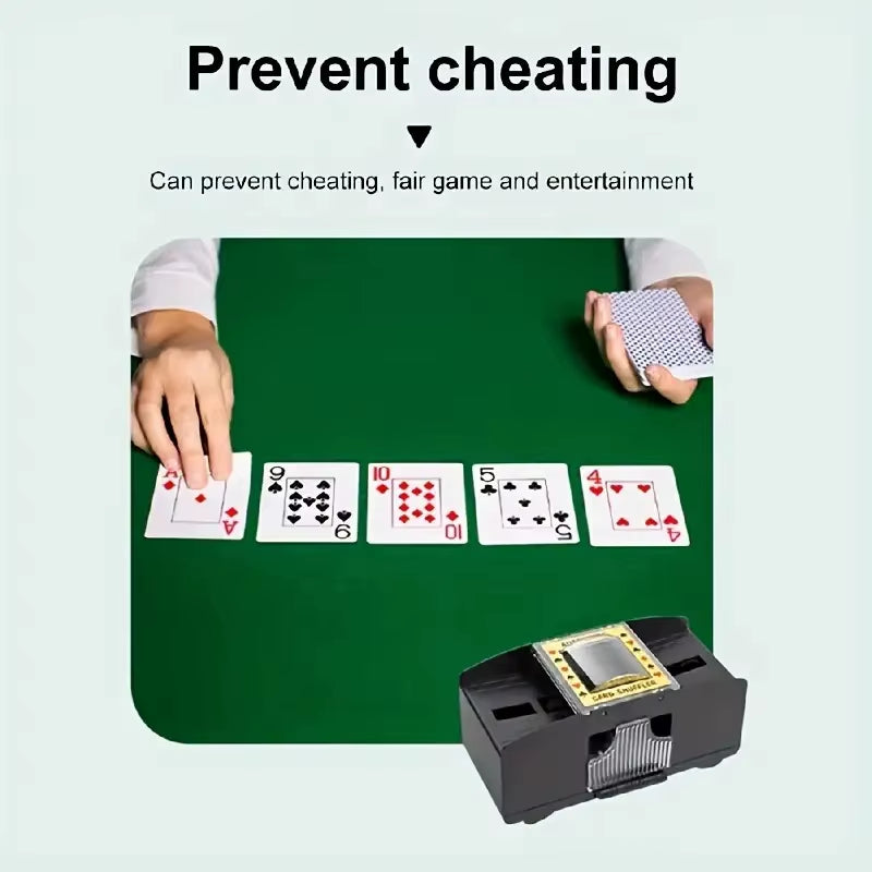 Automatic Poker Card Shuffler Board Games Battery Operated Playing Cards for Shuffle 2 Deck Automatic Hand Crank Home Card Games