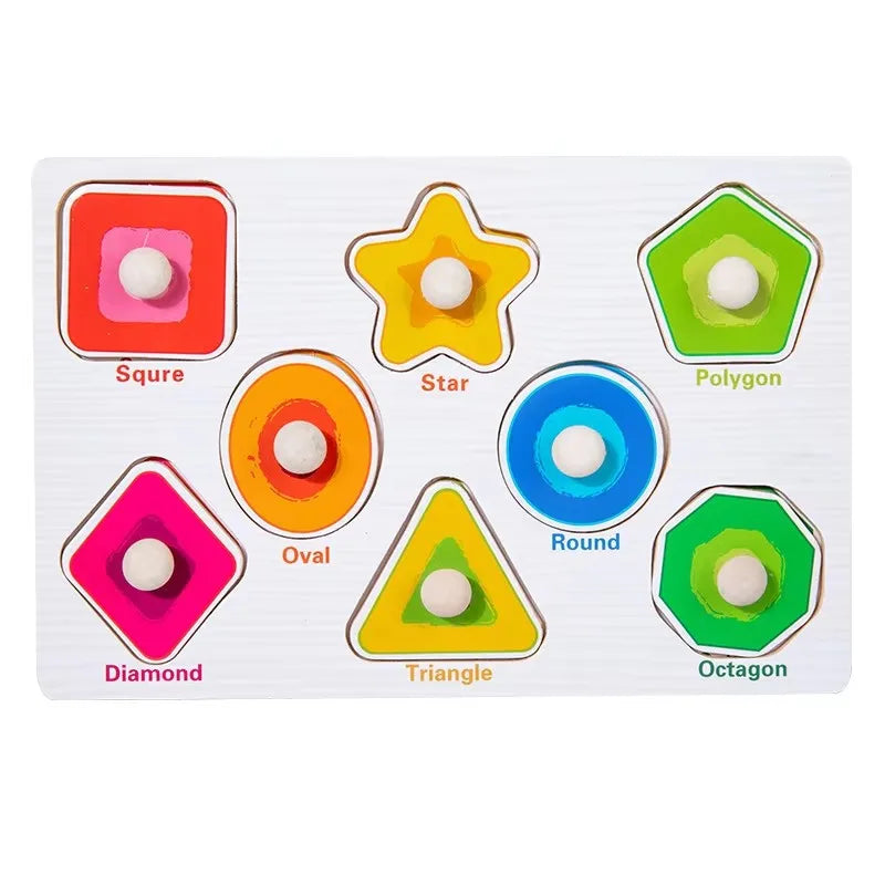 Stacking Puzzle Game Blocks Educational Toy for Kids Montessori Wooden Shape Sorting Puzzle Sensory Toys Developmental 1 2 3 4 Y