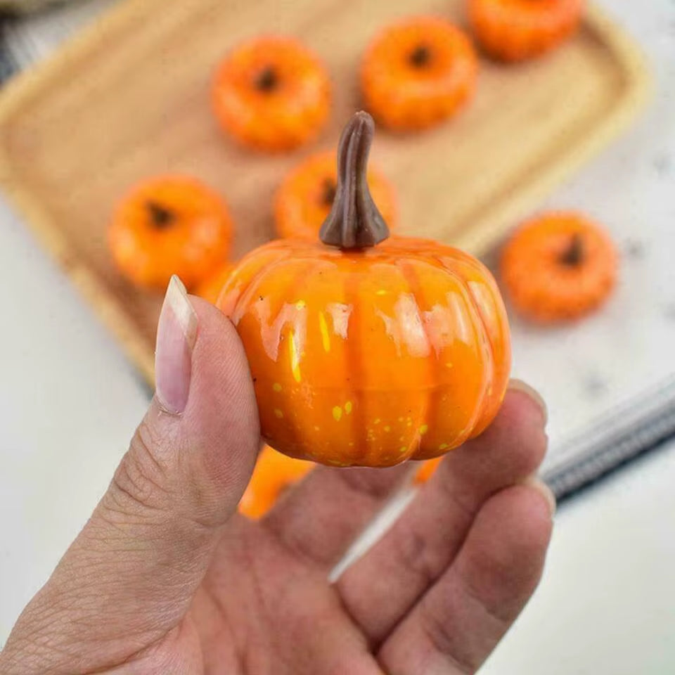 Thanksgiving Simulation Pumpkin Pumpkin Halloween Pumpkin Wreath Decoration Accessories 12Pcs Height 5.2Cm Diameter 4.2Cm