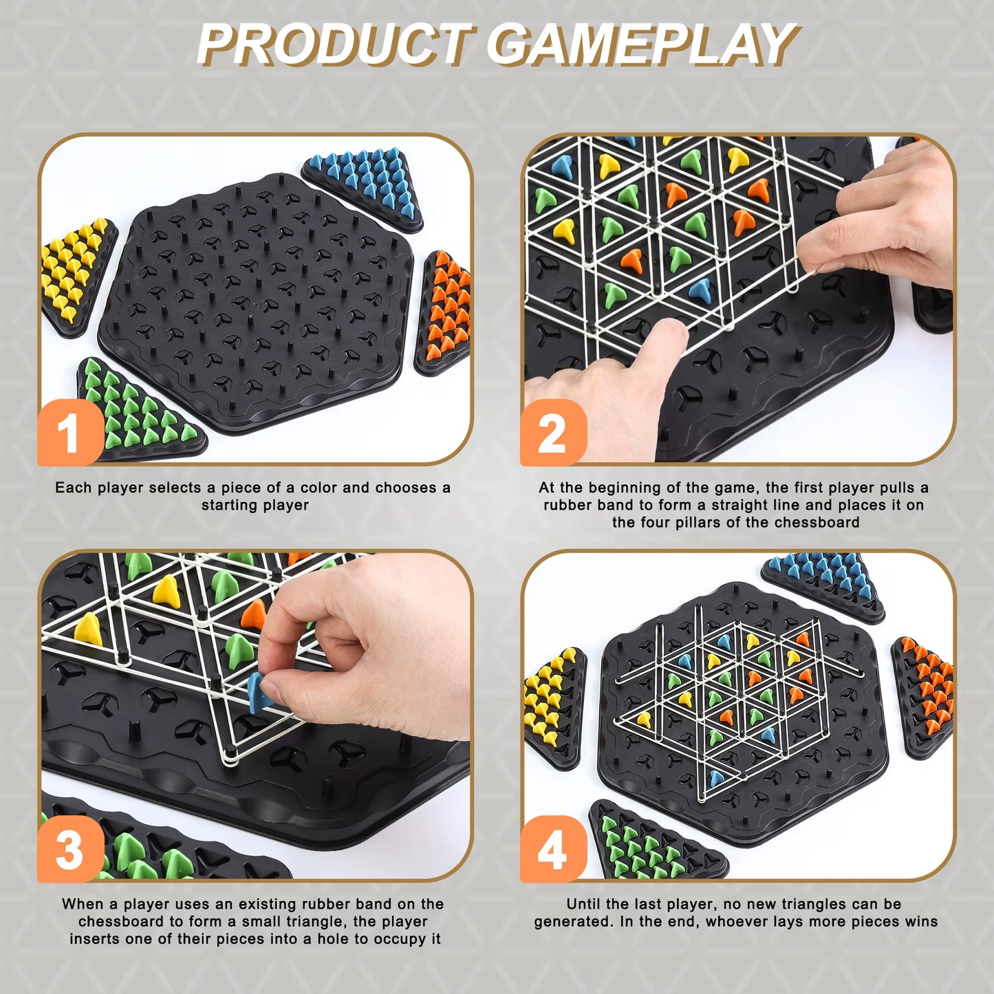 Triangle Chess Games, Triangle Board Games, Triangle Rubber Band Games Parent-Child Interactive Games, Family Games