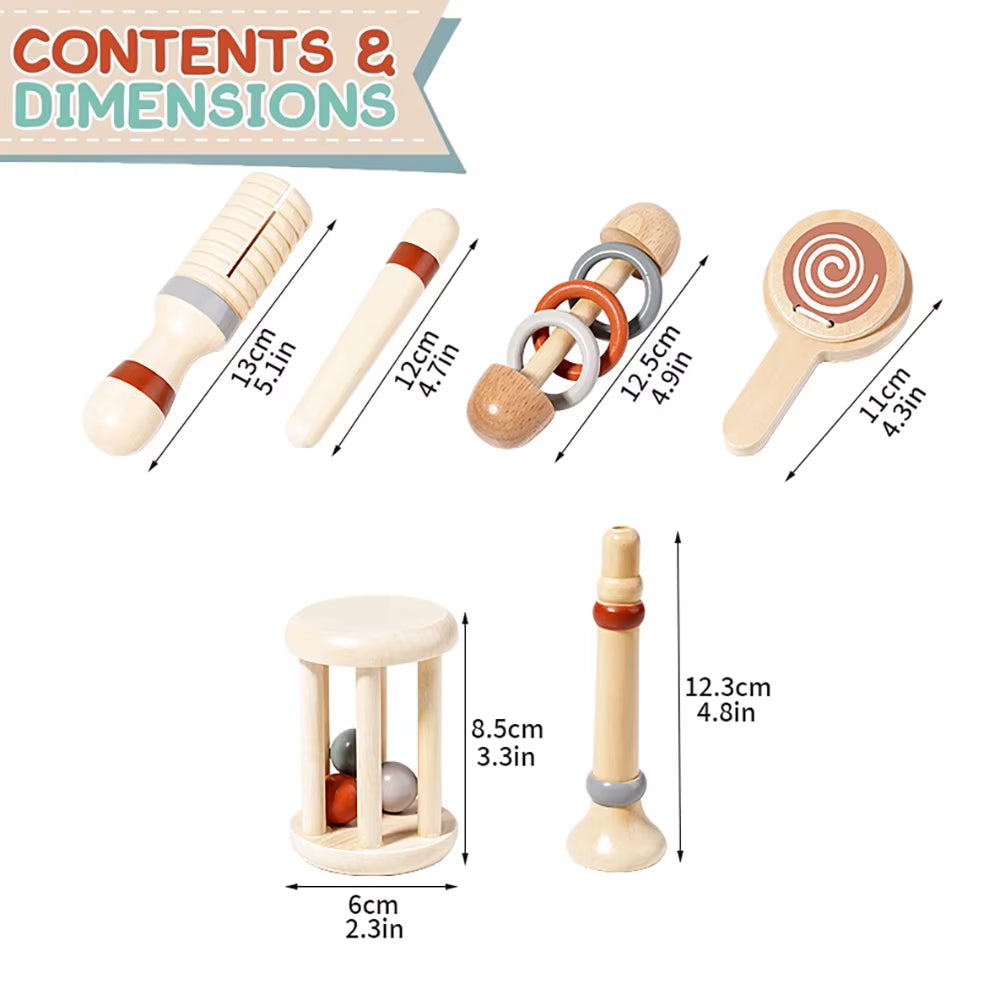 Baby Musical Toys Montessori Toys Wooden Percussion Instruments Set Oddler Music Toys Preschool Educational Birthday Gift