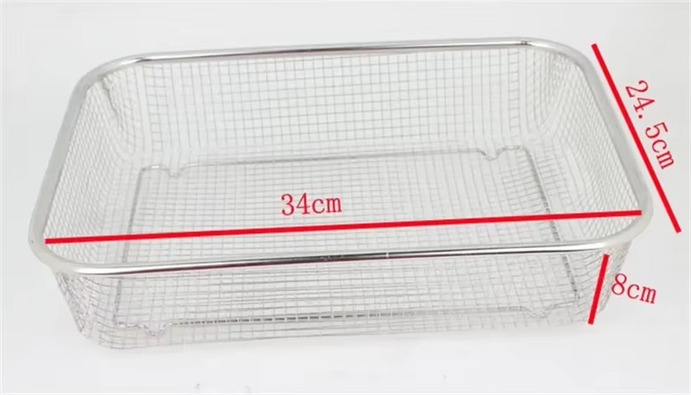 Square Thick Stainless Steel Rectangle Vegetable Fruit Washing Kitchen Utensil Colander Kitchen Sink Wash Basket for the Kitchen