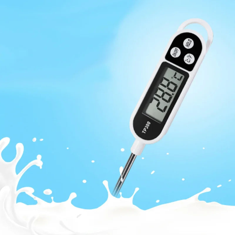 Food Thermometer Digital Real-Time Reading Meat and Beverage Thermometer with LCD Display and Probe Electronic Kitchen Thermomet