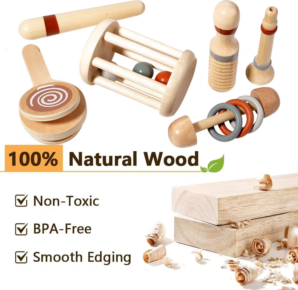 Baby Musical Toys Montessori Toys Wooden Percussion Instruments Set Oddler Music Toys Preschool Educational Birthday Gift
