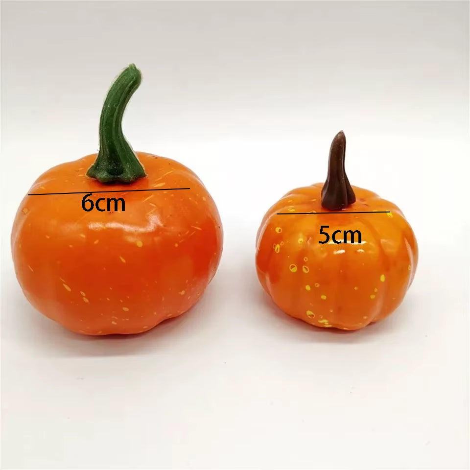 Thanksgiving Simulation Pumpkin Pumpkin Halloween Pumpkin Wreath Decoration Accessories 12Pcs Height 5.2Cm Diameter 4.2Cm