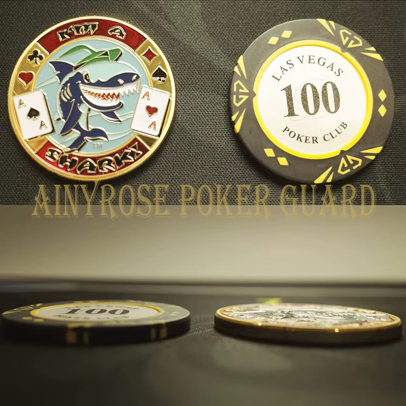 Metal Poker Card Guard Protector Poker Cards Metal Souvenir Chips Casino Dealer Coin Poker Game Hold'Em Accessories Lucky Item