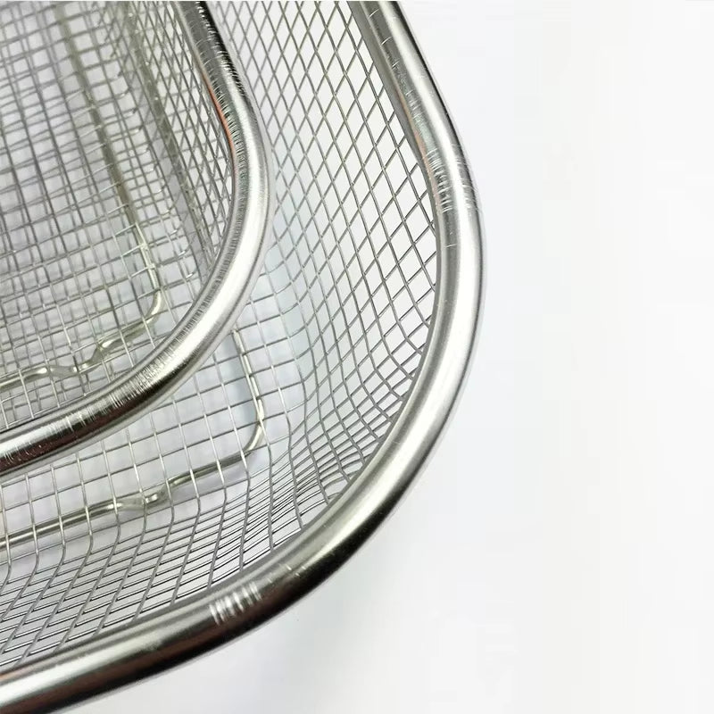 Square Thick Stainless Steel Rectangle Vegetable Fruit Washing Kitchen Utensil Colander Kitchen Sink Wash Basket for the Kitchen