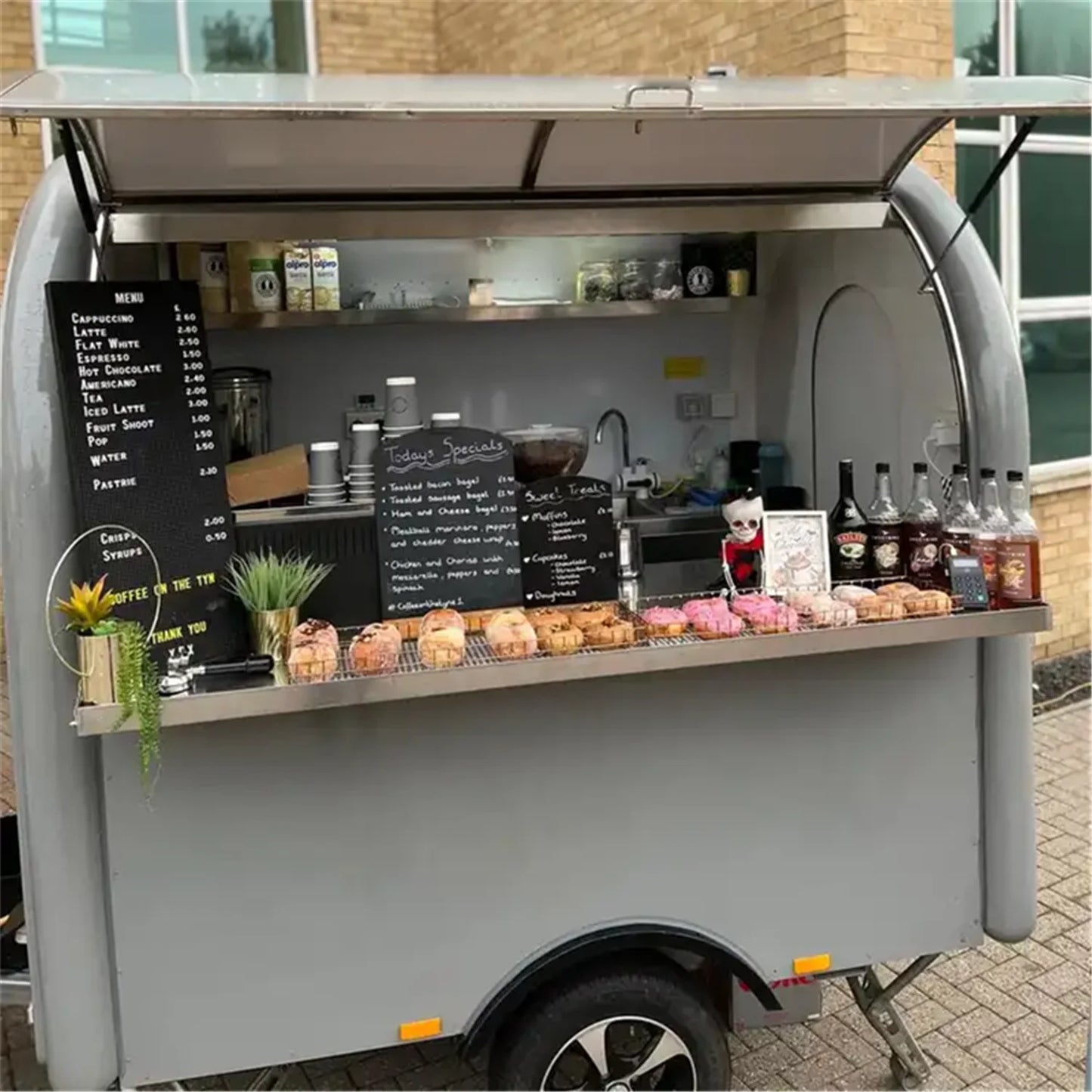 2025 High Quality Outdoor Kitchen Food Trailer with Full Kitchen Stainless Steel Mobile Kitchen Fast Food Truck