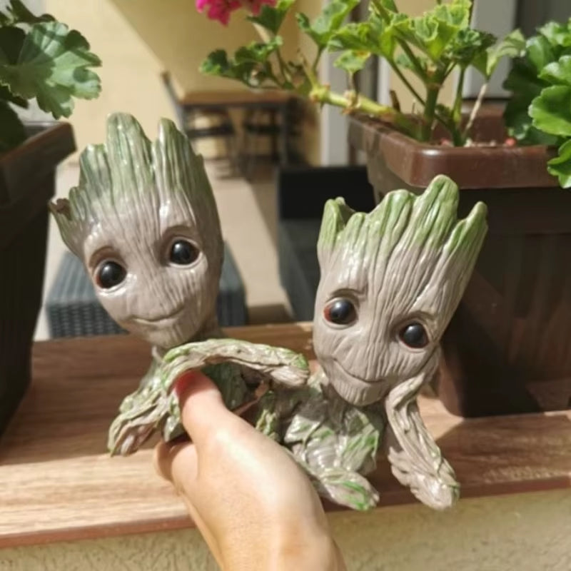 Home Decor Groot Sculpture Anime Figure Figurine Hero Statue Tree Man Ornaments Flower Pots Home Garden Home Office Pen Holder
