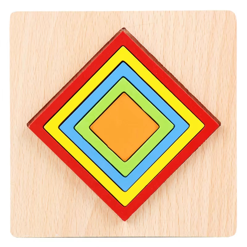 Stacking Puzzle Game Blocks Educational Toy for Kids Montessori Wooden Shape Sorting Puzzle Sensory Toys Developmental 1 2 3 4 Y