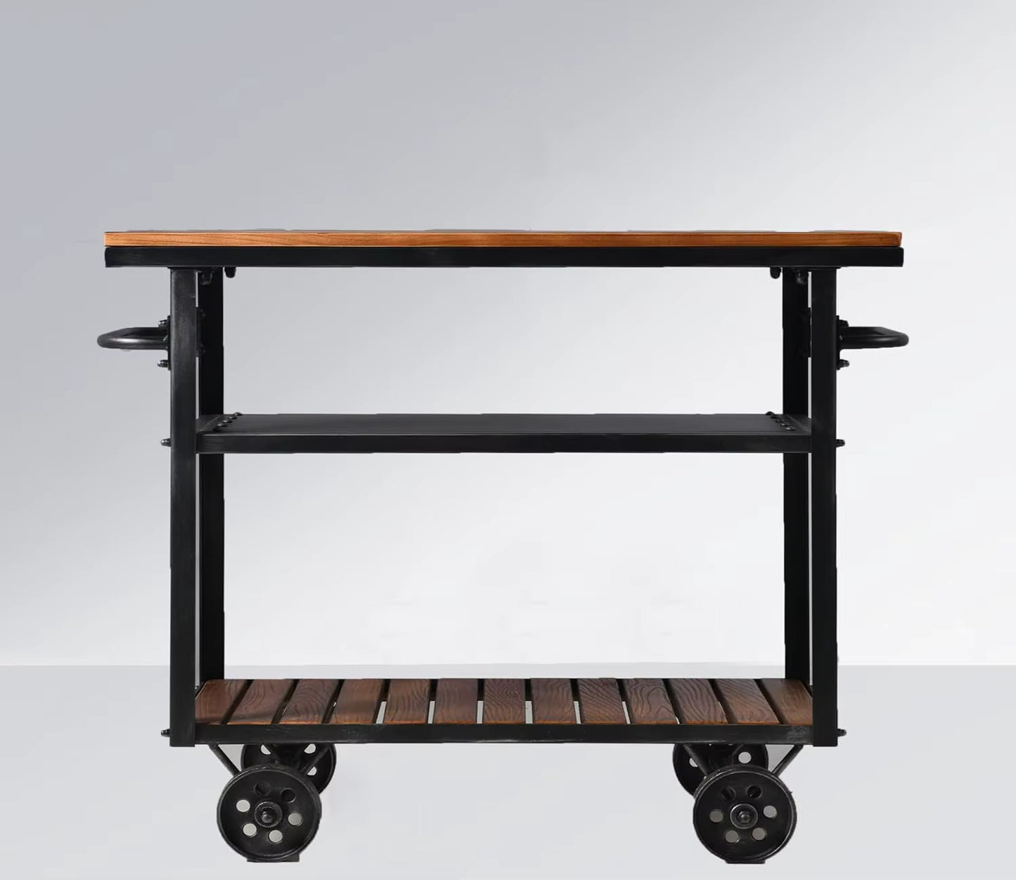 Bar Cart for Home Kitchen Serving Cart Industrial Vintage Kitchen Cart Bar Serving Carts Rolling Metal Wood