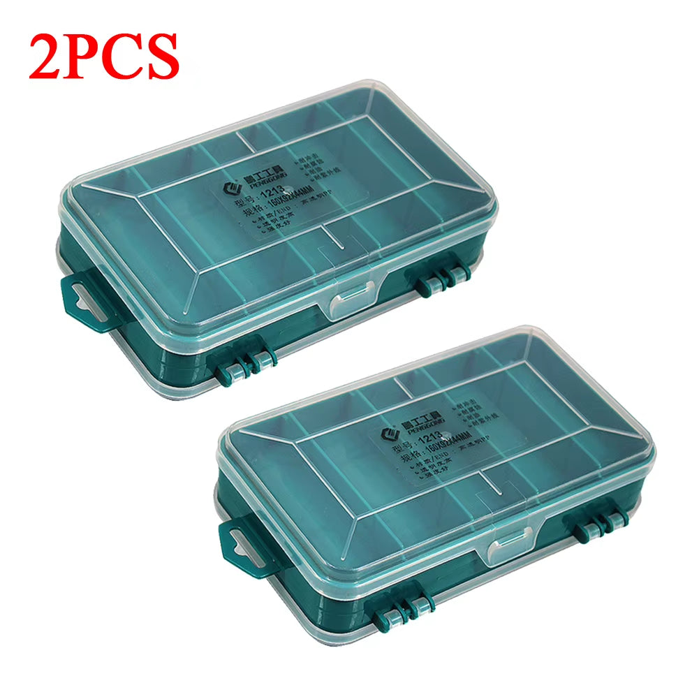 Double-Side Hardware Organizer Box Multifunctional Plastic Tool Organizer Compartment for Nuts Bolts Screws Nails Small Hardware