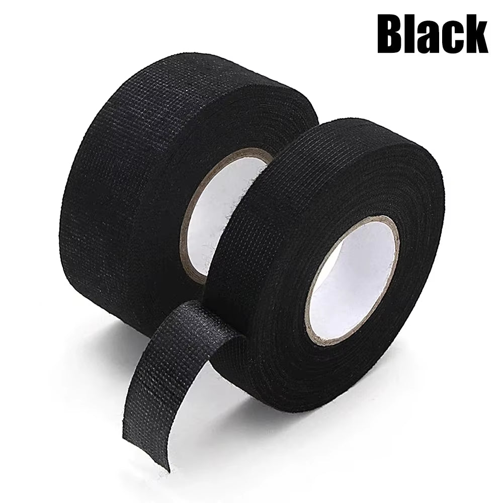 Electrical Tape Heat Resistant Wire Harness Bundle Insulation Auto Wiring Fabric Cloth Wrap Black Waterproof Cable Adhesive Tape