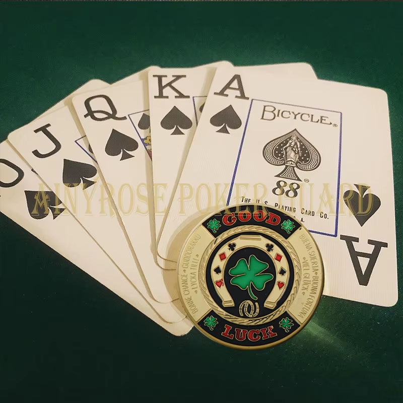 Metal Poker Card Guard Protector Poker Cards Metal Souvenir Chips Casino Dealer Coin Poker Game Hold'Em Accessories Lucky Item