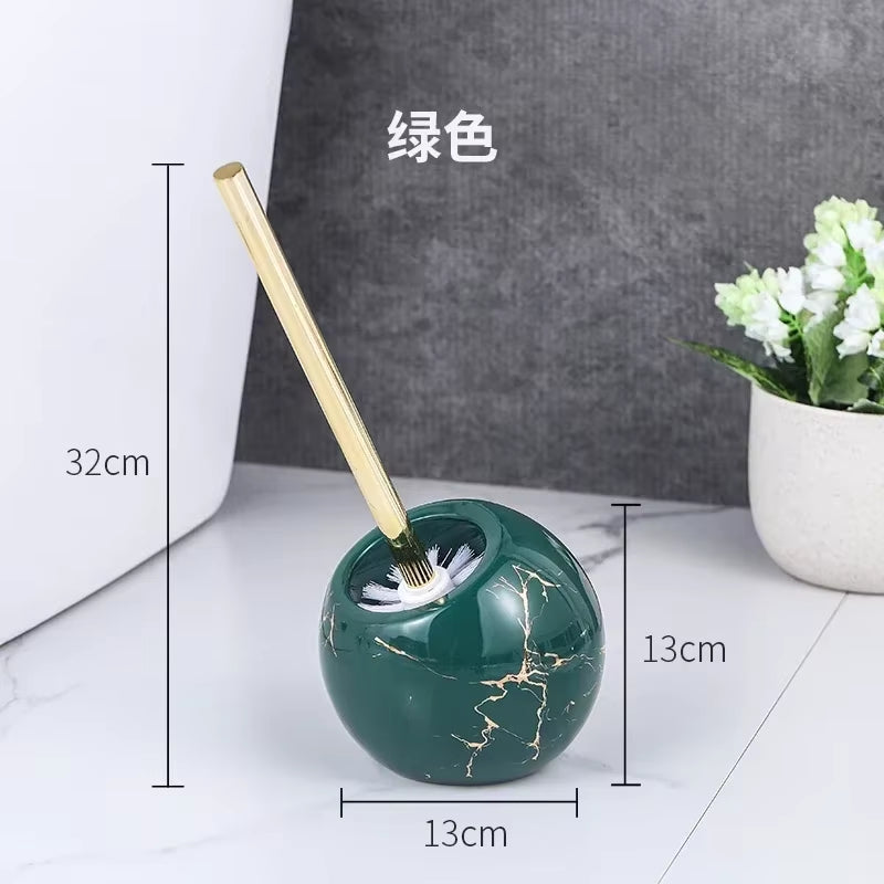 Household Cleaning Tool Toilet Brush Ceramic Marble Base Cleaning Brush Holder Bathroom Accessories Cleaning Tool Toilet Brush
