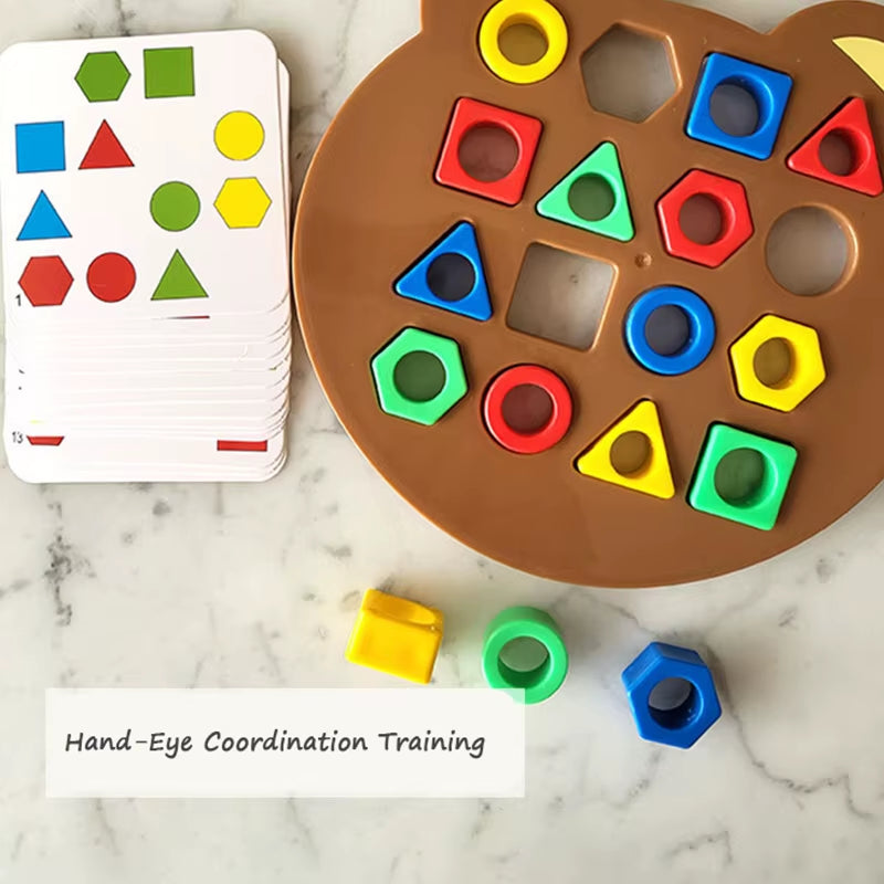 Children Matching Puzzle Toys Colors Geometric Shape Jigsaw Board Games Early Educational Interaction Toys for Kids Battle Games