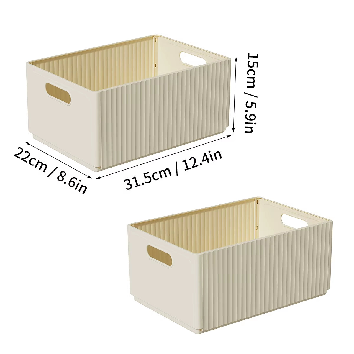 Foldable Cabinet Storage Organization Pull-Out Plastic Storage Box with Handle Large Capacity Storage Case Kitchen Organizer 