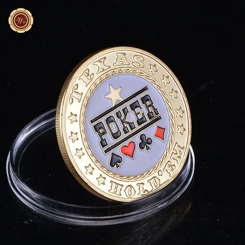 Metal Poker Card Guard Protector Poker Cards Metal Souvenir Chips Casino Dealer Coin Poker Game Hold'Em Accessories Lucky Item
