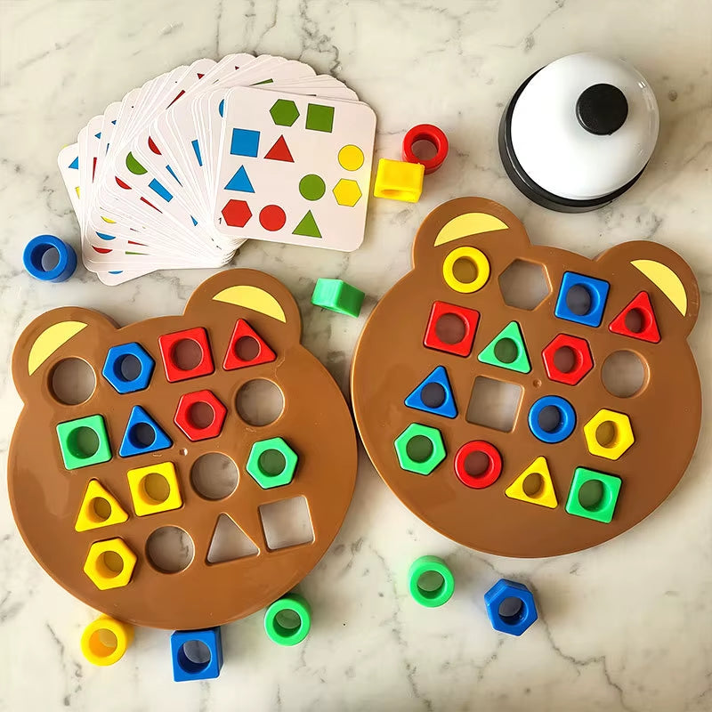 Children Matching Puzzle Toys Colors Geometric Shape Jigsaw Board Games Early Educational Interaction Toys for Kids Battle Games
