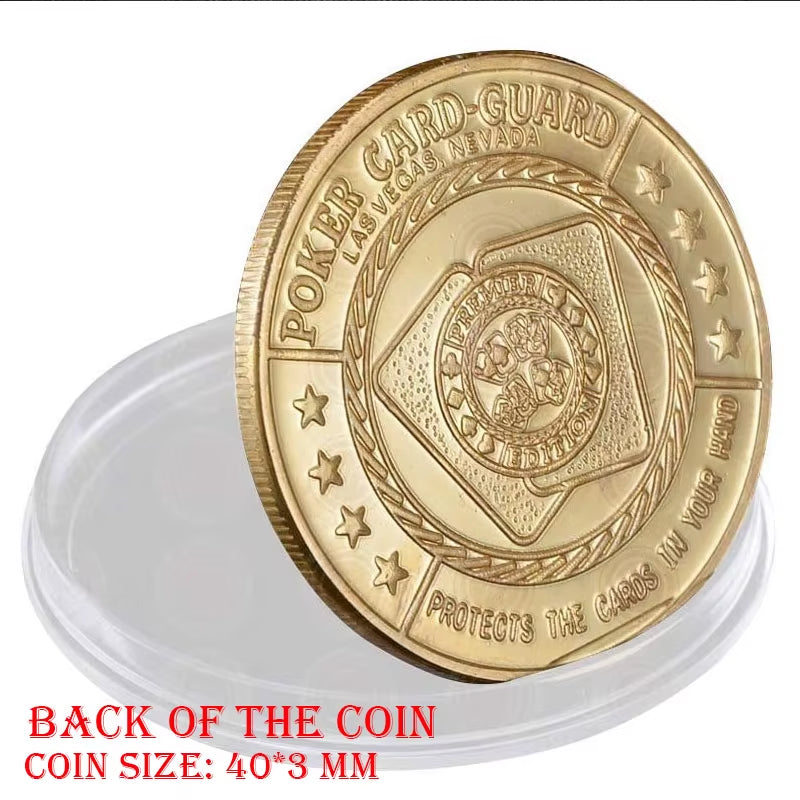 Metal Poker Card Guard Protector Poker Cards Metal Souvenir Chips Casino Dealer Coin Poker Game Hold'Em Accessories Lucky Item