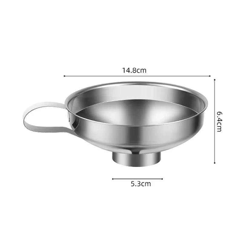 Stainless Steel Wide Mouth Funnel Canning Funnel Cup Jam Salad Dressing Hopper Filter for Jar Canned Filteroil Wine Water Spices