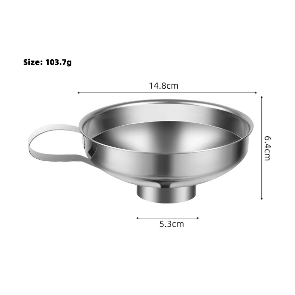 Stainless Steel Wide Mouth Funnel Canning Funnel Cup Jam Salad Dressing Hopper Filter for Jar Canned Filteroil Wine Water Spices