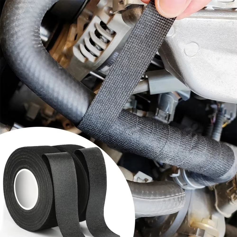 Electrical Tape Heat Resistant Wire Harness Bundle Insulation Auto Wiring Fabric Cloth Wrap Black Waterproof Cable Adhesive Tape