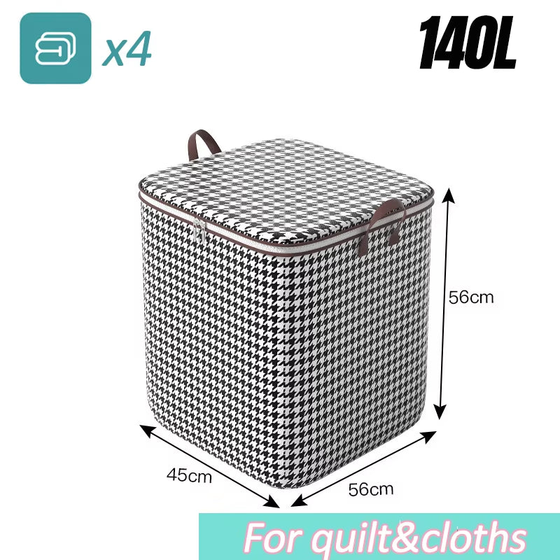 Quilt Storage Box Dustproof Organizers Non-Woven Wardrobe Space Saving Bag House-Moving Bedding Box Travel Storage Organization