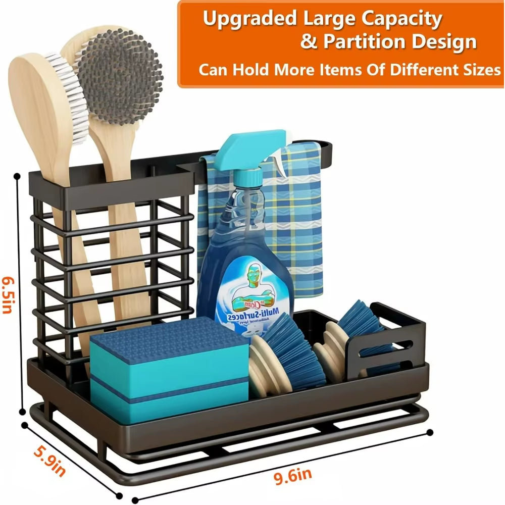 Kitchen Caddy Sink Organizer, Stainless Steel Sink Caddy Sponge Holder for Kitchen Sink,Christmas Gift