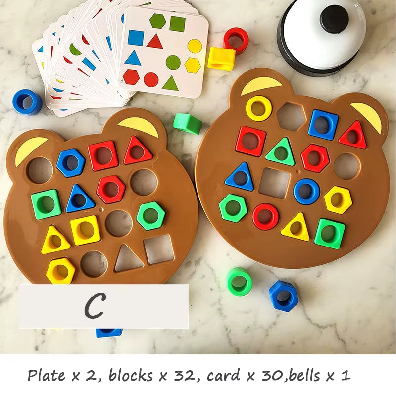 Children Matching Puzzle Toys Colors Geometric Shape Jigsaw Board Games Early Educational Interaction Toys for Kids Battle Games