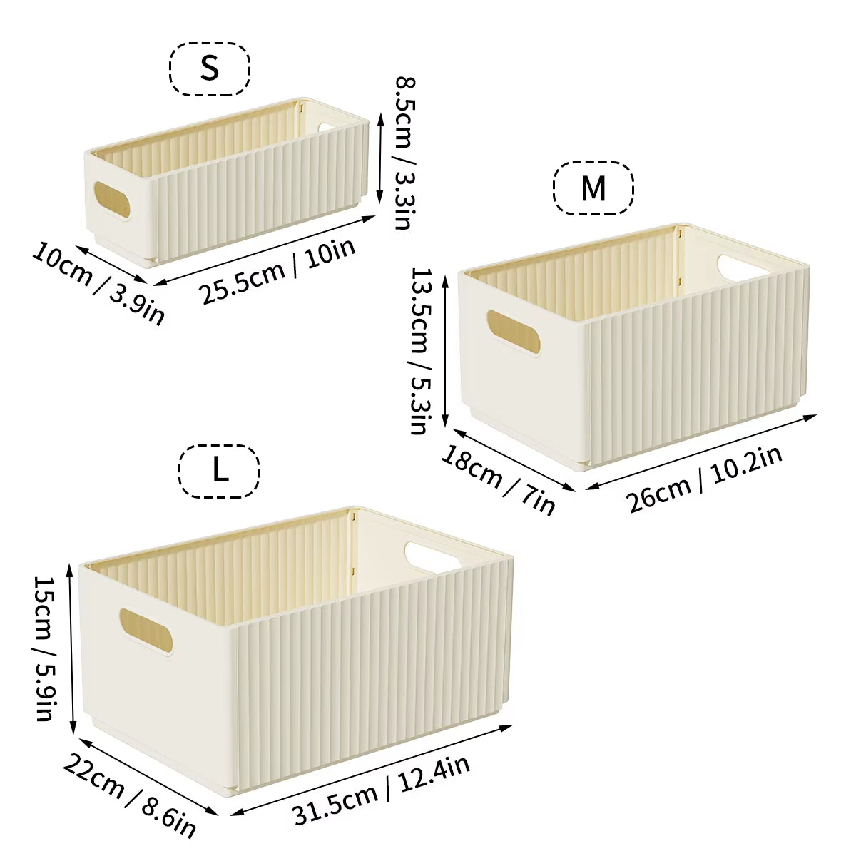 Foldable Cabinet Storage Organization Pull-Out Plastic Storage Box with Handle Large Capacity Storage Case Kitchen Organizer 