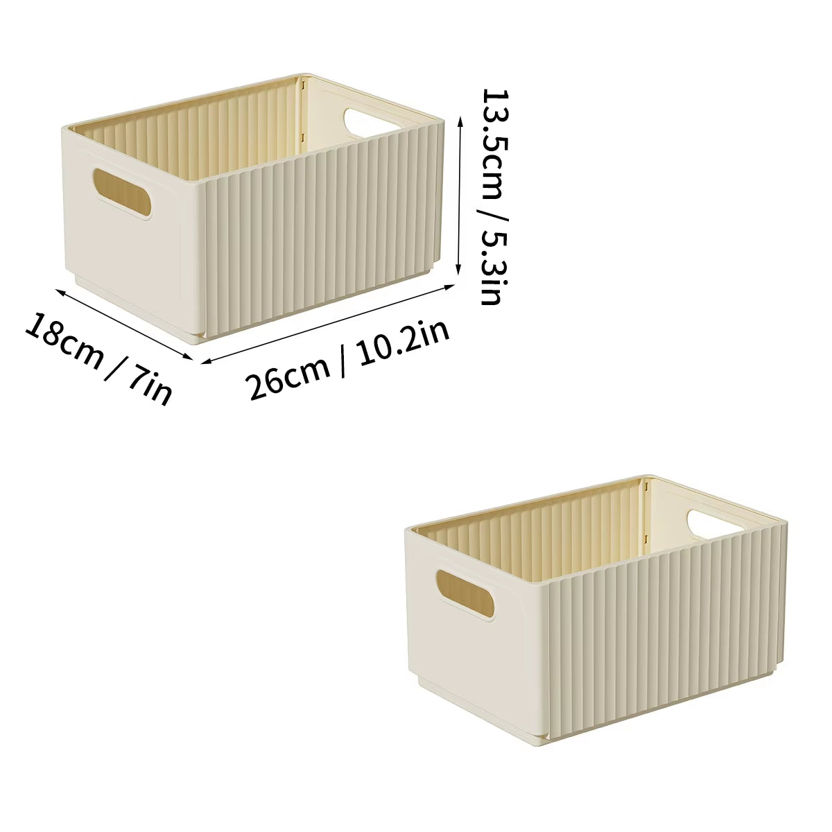 Foldable Cabinet Storage Organization Pull-Out Plastic Storage Box with Handle Large Capacity Storage Case Kitchen Organizer 