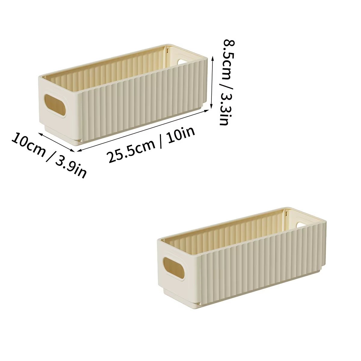 Foldable Cabinet Storage Organization Pull-Out Plastic Storage Box with Handle Large Capacity Storage Case Kitchen Organizer 