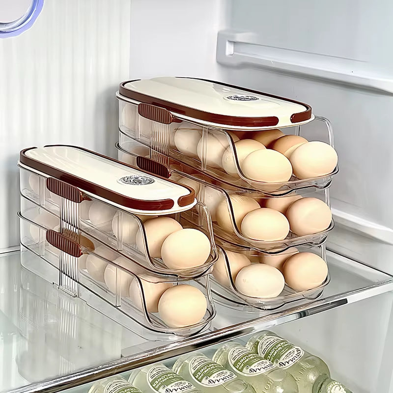 Large-Capacity Automatic Rolling Egg Organizer Home Kitchen Special Preservation Egg Holder