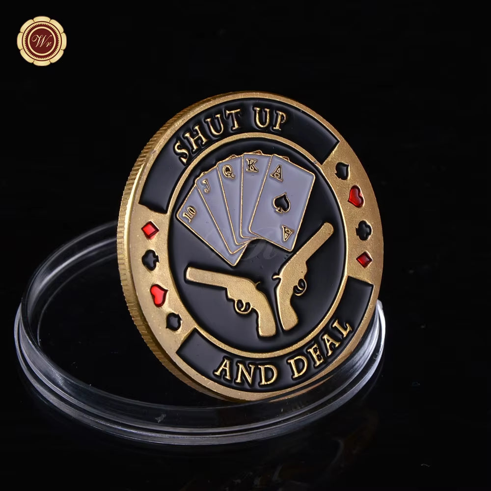 Metal Poker Card Guard Protector Poker Cards Metal Souvenir Chips Casino Dealer Coin Poker Game Hold'Em Accessories Lucky Item
