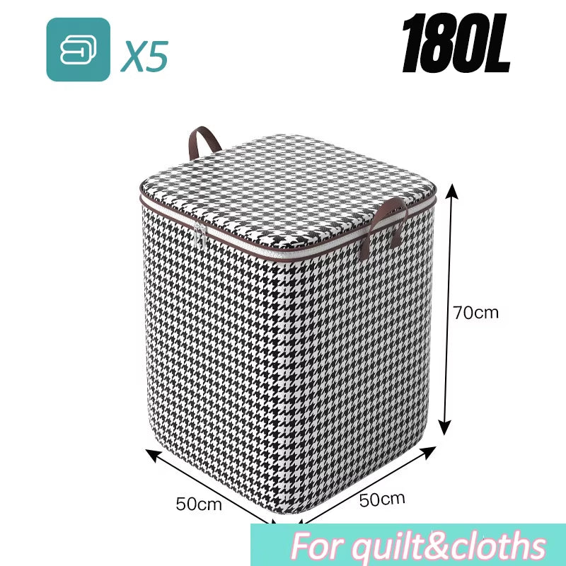 Quilt Storage Box Dustproof Organizers Non-Woven Wardrobe Space Saving Bag House-Moving Bedding Box Travel Storage Organization