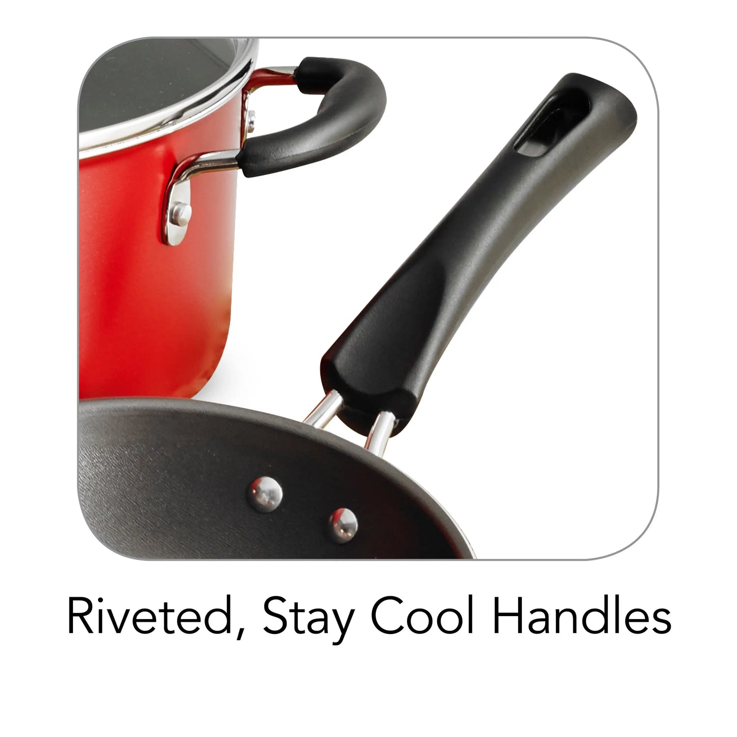 9-Piece Nonstick Cookware Set, Red, 18.37 X 6.50 X 11.88 Inches