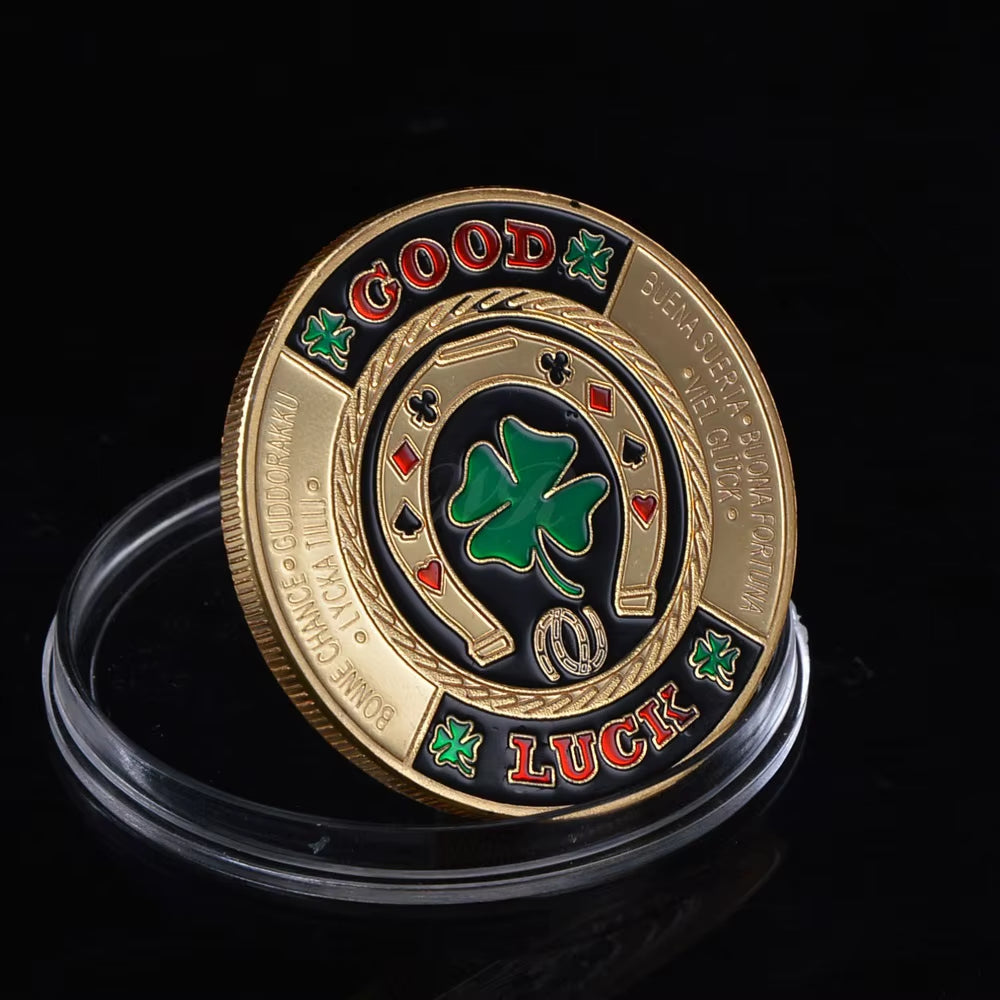 Metal Poker Card Guard Protector Poker Cards Metal Souvenir Chips Casino Dealer Coin Poker Game Hold'Em Accessories Lucky Item