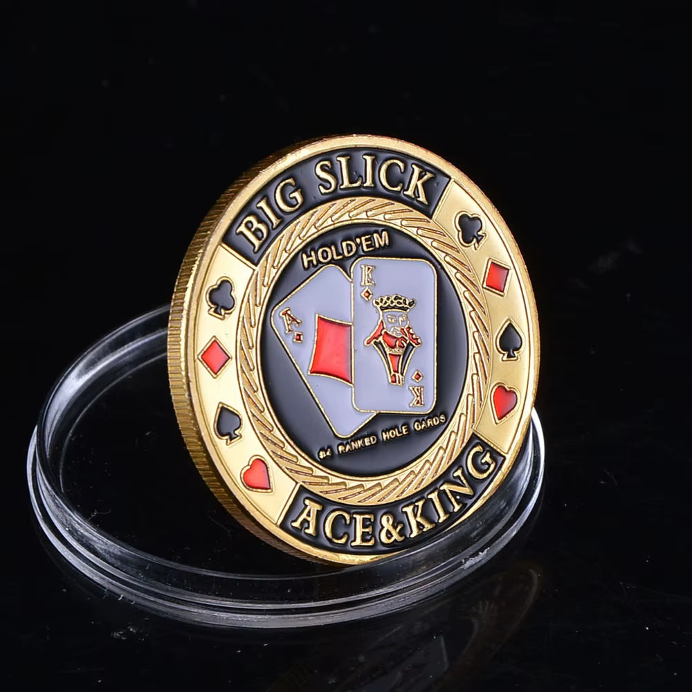 Metal Poker Card Guard Protector Poker Cards Metal Souvenir Chips Casino Dealer Coin Poker Game Hold'Em Accessories Lucky Item