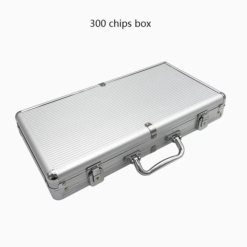 High Quality Portable 100/300 Suitcase Poker Chips Box Non-Slip Mat Aluminum Suitcase Texas Playing Card Chips Box