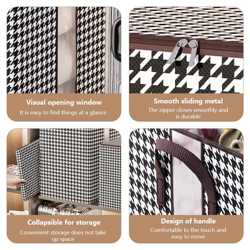 Quilt Storage Box Dustproof Organizers Non-Woven Wardrobe Space Saving Bag House-Moving Bedding Box Travel Storage Organization