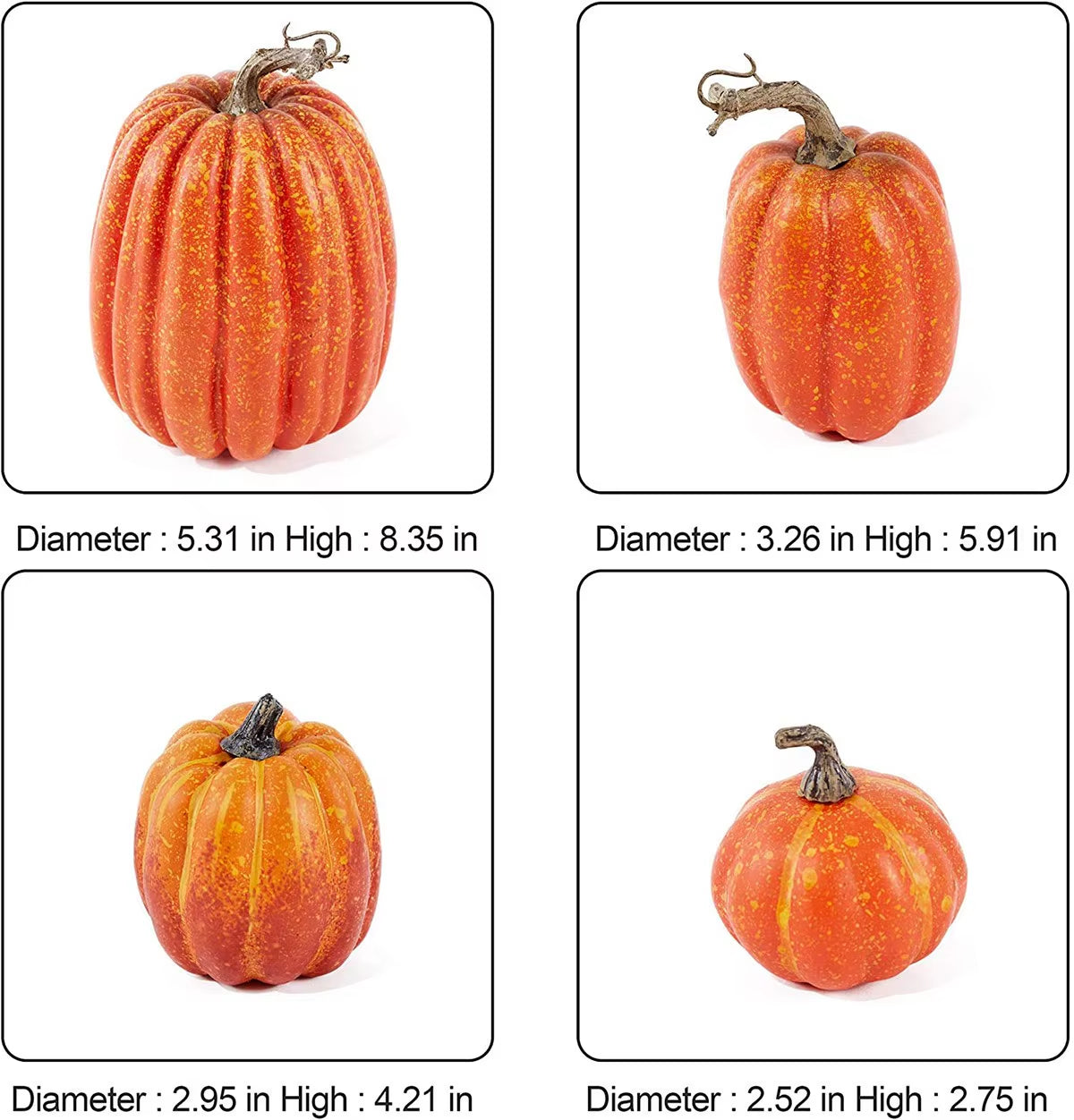 Artificial Pumpkins Assorted Fake Simulation Pumpkin for Halloween Thanksgiving Party Home Decoration DIY Halloween Props