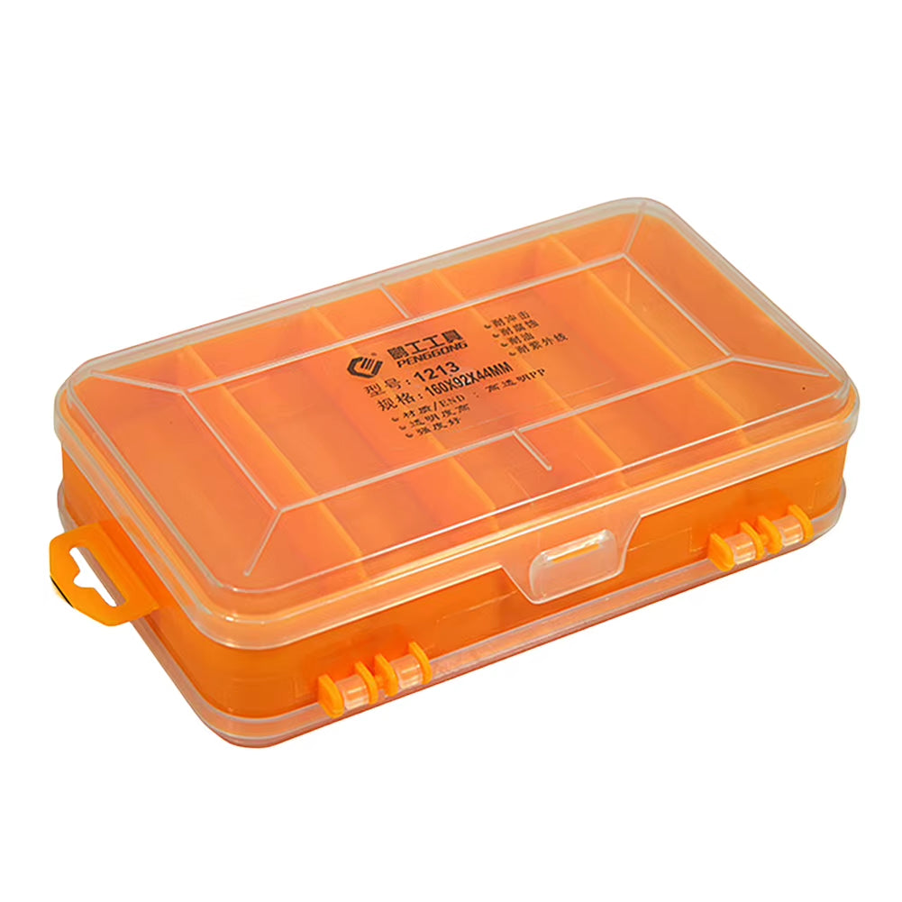 Double-Side Hardware Organizer Box Multifunctional Plastic Tool Organizer Compartment for Nuts Bolts Screws Nails Small Hardware