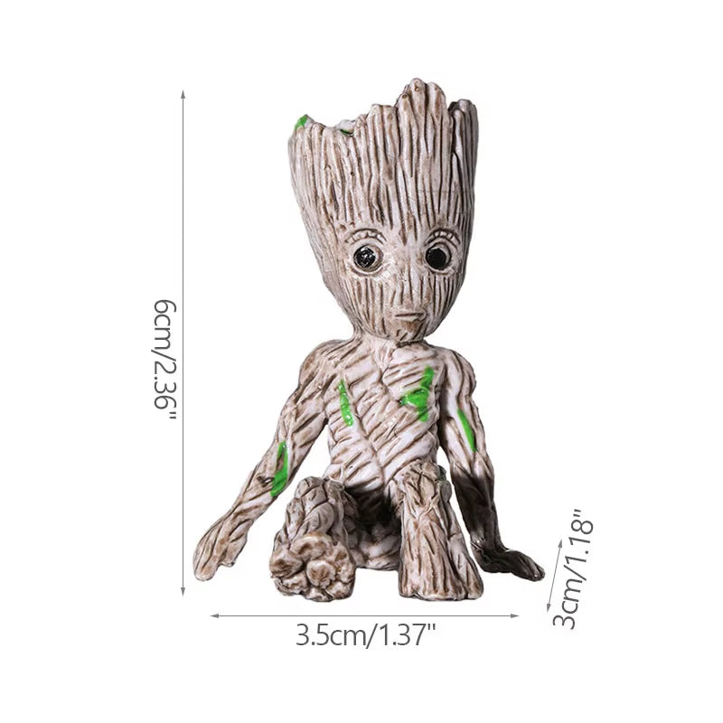 Home Decor Groot Sculpture Anime Figure Figurine Hero Statue Tree Man Ornaments Flower Pots Home Garden Home Office Pen Holder