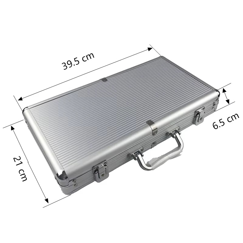 High Quality Portable 100/300 Suitcase Poker Chips Box Non-Slip Mat Aluminum Suitcase Texas Playing Card Chips Box