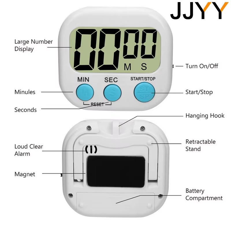 LCD Digital Kitchen Timer Magnetic Cooking Large Count down up Clear Loud Alarm Home Kitchen Accessories