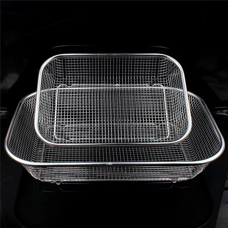 Square Thick Stainless Steel Rectangle Vegetable Fruit Washing Kitchen Utensil Colander Kitchen Sink Wash Basket for the Kitchen