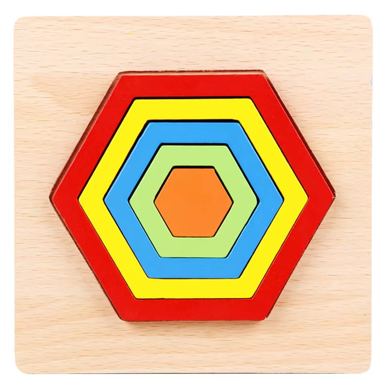 Stacking Puzzle Game Blocks Educational Toy for Kids Montessori Wooden Shape Sorting Puzzle Sensory Toys Developmental 1 2 3 4 Y