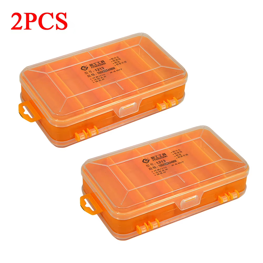 Double-Side Hardware Organizer Box Multifunctional Plastic Tool Organizer Compartment for Nuts Bolts Screws Nails Small Hardware